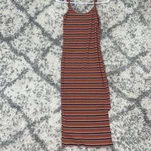 Long nude/pink dress with stripes